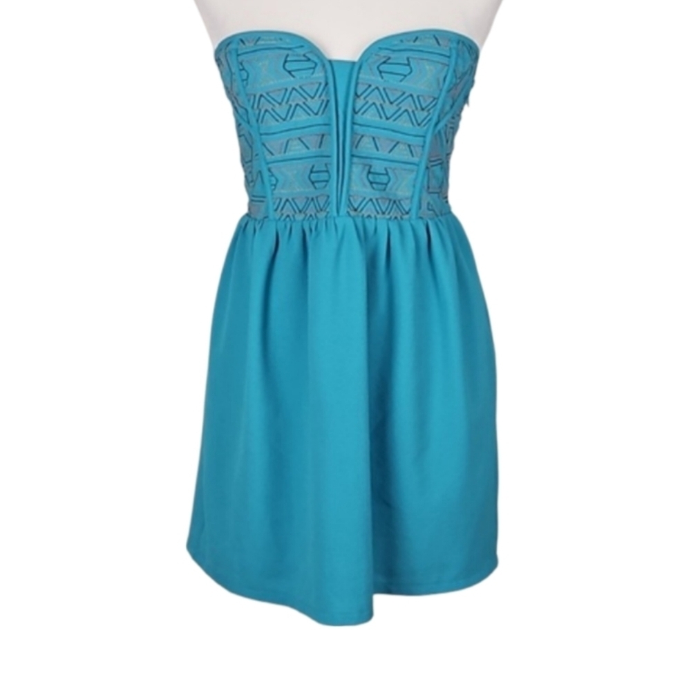 Vintage 80s Retro Embroidered Dress Teal Blue Green Turquoise Bohemian Western